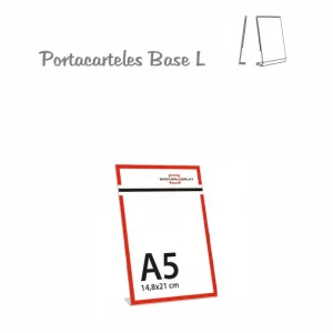 PORTACARTELES METACRILATO VERTICAL base L A5 (en caja de 12 uds)