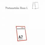 PORTACARTELES METACRILATO VERTICAL base L A7 (en caja de 10 uds)