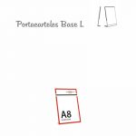 PORTACARTELES METACRILATO VERTICAL base L A8 (en caja de 10 uds)