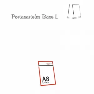 PORTACARTELES METACRILATO VERTICAL base L A8 (en caja de 10 uds)