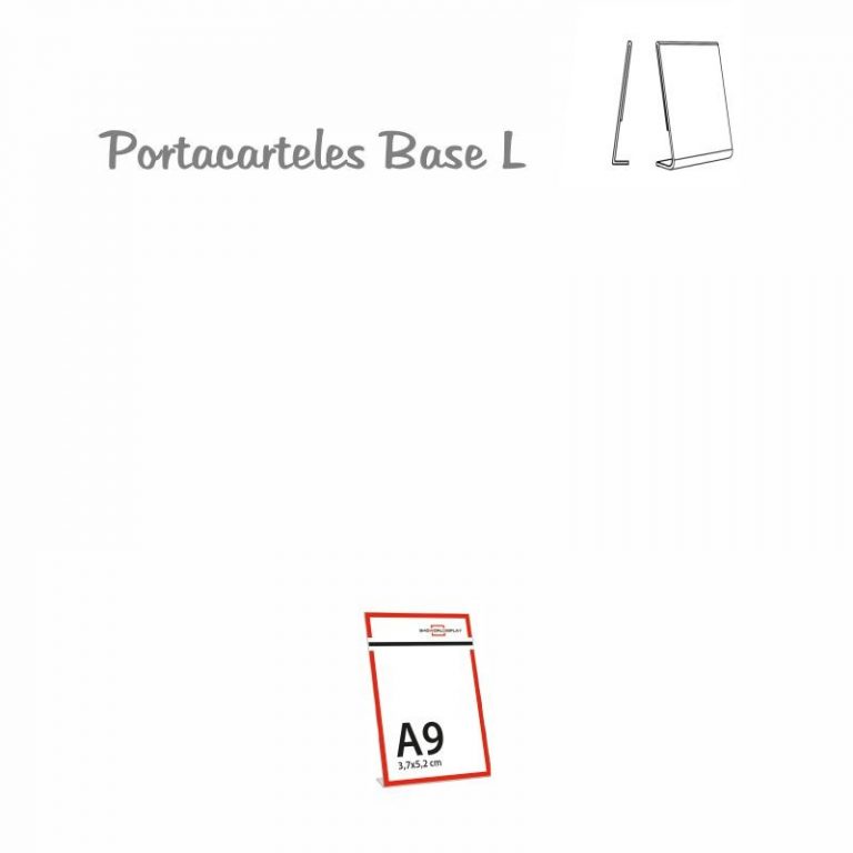 PORTACARTELES METACRILATO VERTICAL base L A9 (en caja de 10 uds)