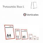 PORTACARTELES METACRILATO VERTICAL base L 1/3-A4 (en caja de 10 uds)