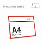 PORTACARTELES METACRILATO HORIZONTAL base L A4 (en caja de 10 uds)