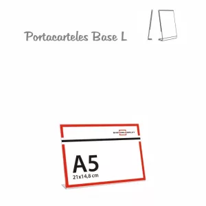 PORTACARTEL METACRILATO HORIZONTAL base L A5 (en caja de 10 uds)