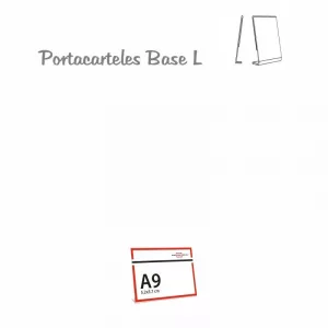 PORTACARTELES METACRILATO HORIZONTAL base L A9 (en caja de 10 uds)