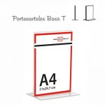 PORTACARTELES METACRILATO VERTICAL base T A4 (en caja de 12 uds)