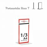 PORTACARTEL METACRILATO VERTICAL base T 1/3 A4 (en caja de 12 uds)