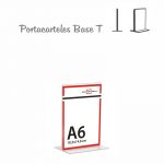PORTACARTEL METACRILATO VERTICAL base T A6 (venta en caja 12uds)