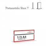 PORTACARTEL METACRILATO HORIZONTAL base T 1/3 A4 (en caja de 12uds)
