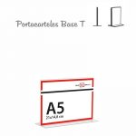PORTACARTEL METACRILATO HORIZONTAL base T A5 (en caja de 12uds)