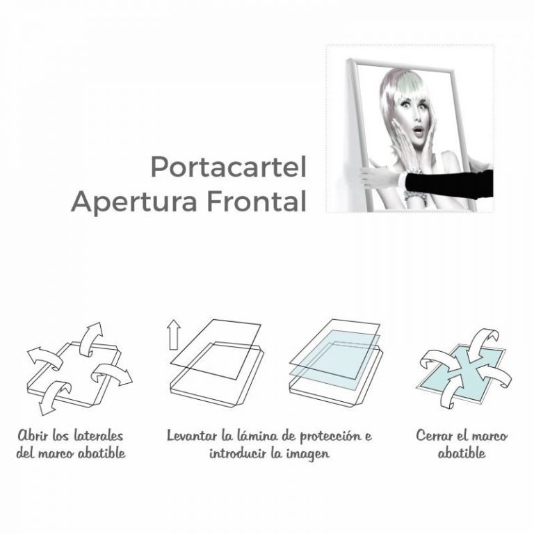 PORTACARTEL CABALLETE MARCO ABATIBLE DOBLE CARA 50x70cm