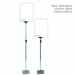 BASE CON TUBO TELESCOPICO METALICO PARA MARCO ABS 85-150cm