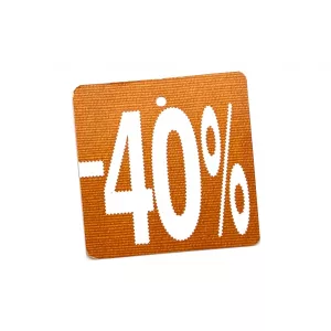 100 etiquetas cartoncillo 40%.