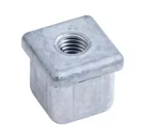 Terminal roscado para tubo square 25x25 - cromado