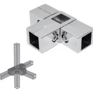 Unión square exterior 5 salidas 25x25 gris martele