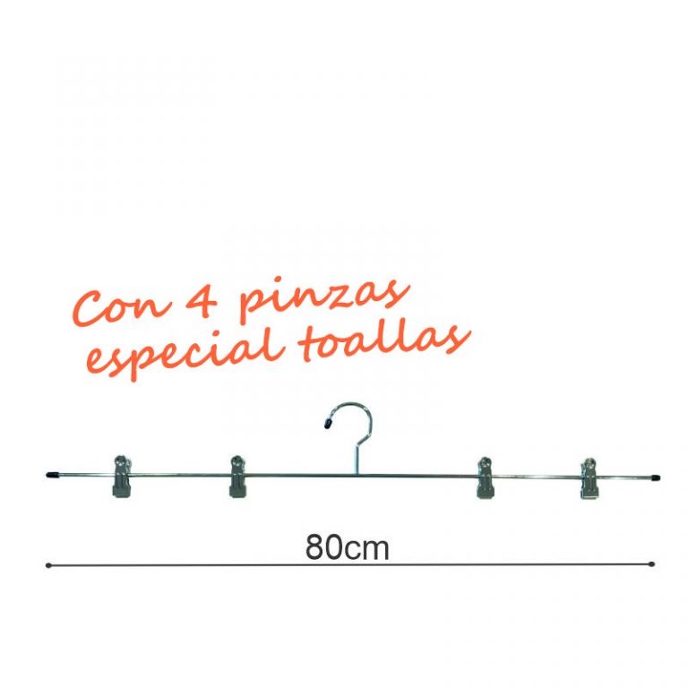 PERCHA 4 PINZAS 80cm (en caja de 40uds)