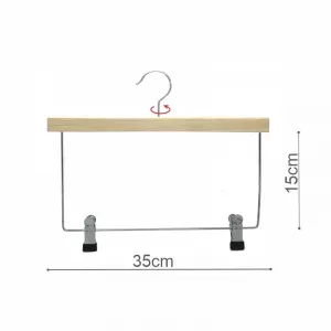 PERCHA MADERA NATURAL RECTA CON PINZAS 15cm alto (en caja de 50uds)