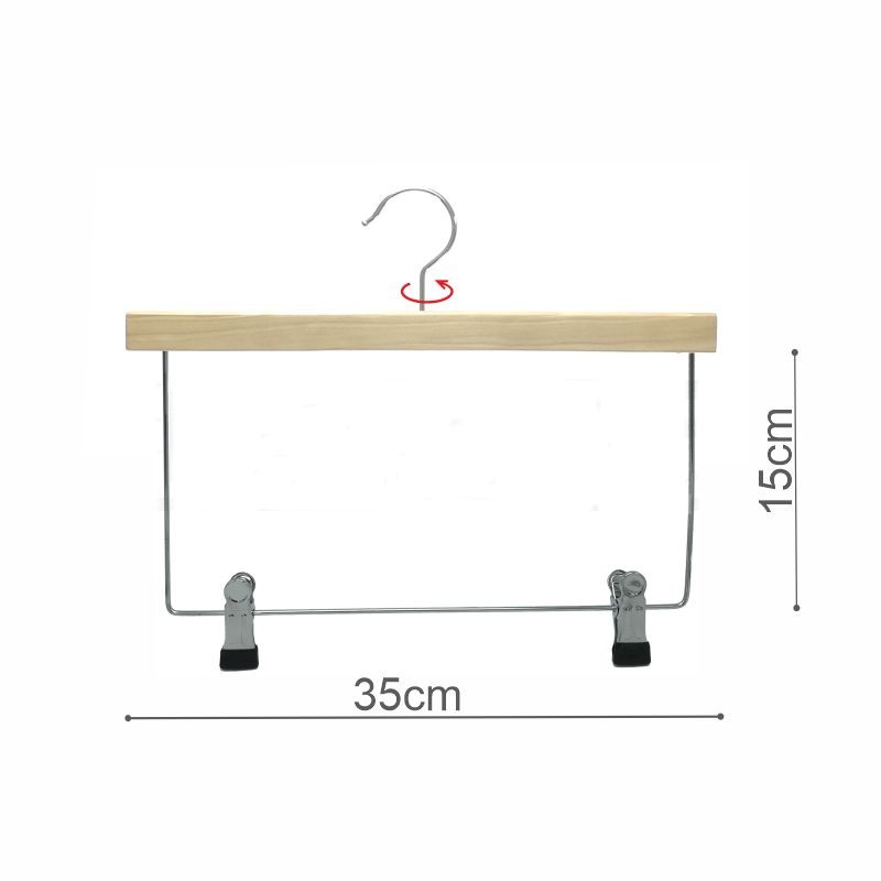 PERCHA MADERA NATURAL RECTA CON PINZAS 15cm alto (en caja de 50uds)