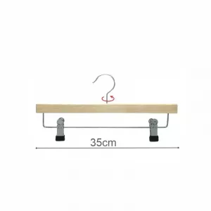 PERCHA MADERA NATURAL RECTA CON PINZAS 35cm (en caja de 100uds)