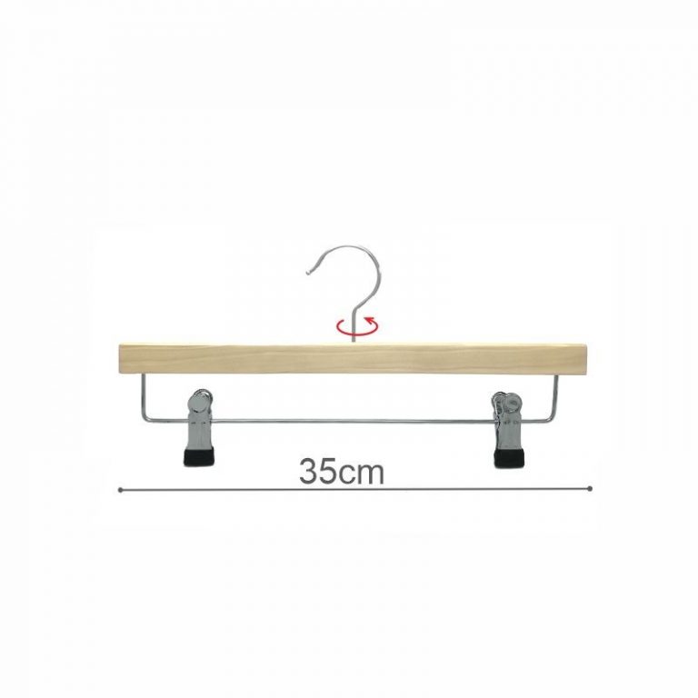 PERCHA MADERA NATURAL RECTA CON PINZAS 35cm (en caja de 100uds)