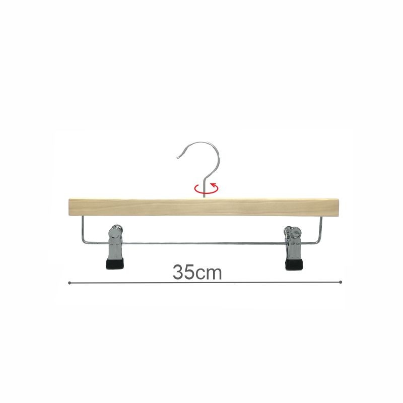 PERCHA MADERA NATURAL RECTA CON PINZAS 35cm (en caja de 100uds)