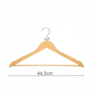 PERCHA CONJUNTO MADERA CON MUESCAS NATURAL 44.5cm (en caja de 100uds)