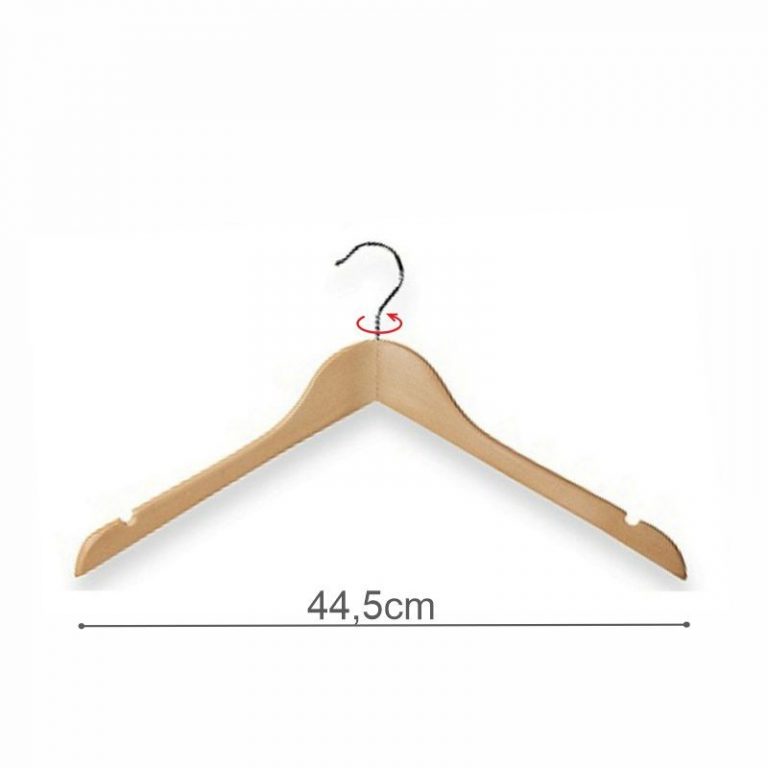 PERCHA MADERA NATURAL PARA CAMISA 44.5cm (en caja de 100uds)
