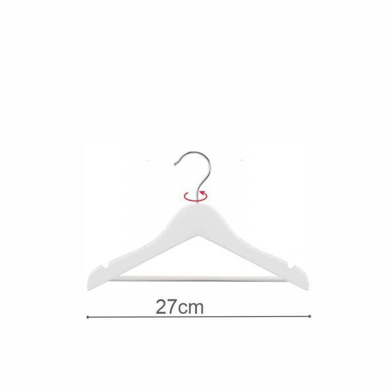 PERCHA MADERA CONJUNTO PARA NIÑO BLANCA 27cm (en caja de 100uds)