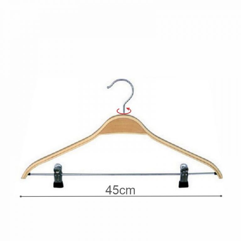 PERCHA CONJUNTO LAMINADA CON PINZAS 45cm (en caja de 100uds)