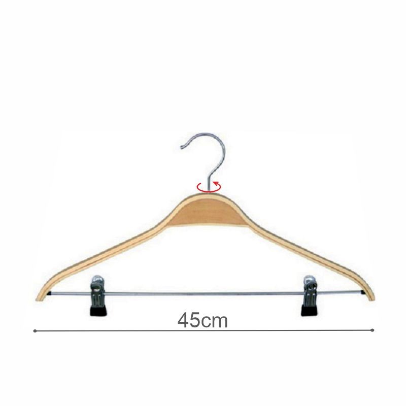 PERCHA CONJUNTO LAMINADA CON PINZAS 45cm (en caja de 100uds)