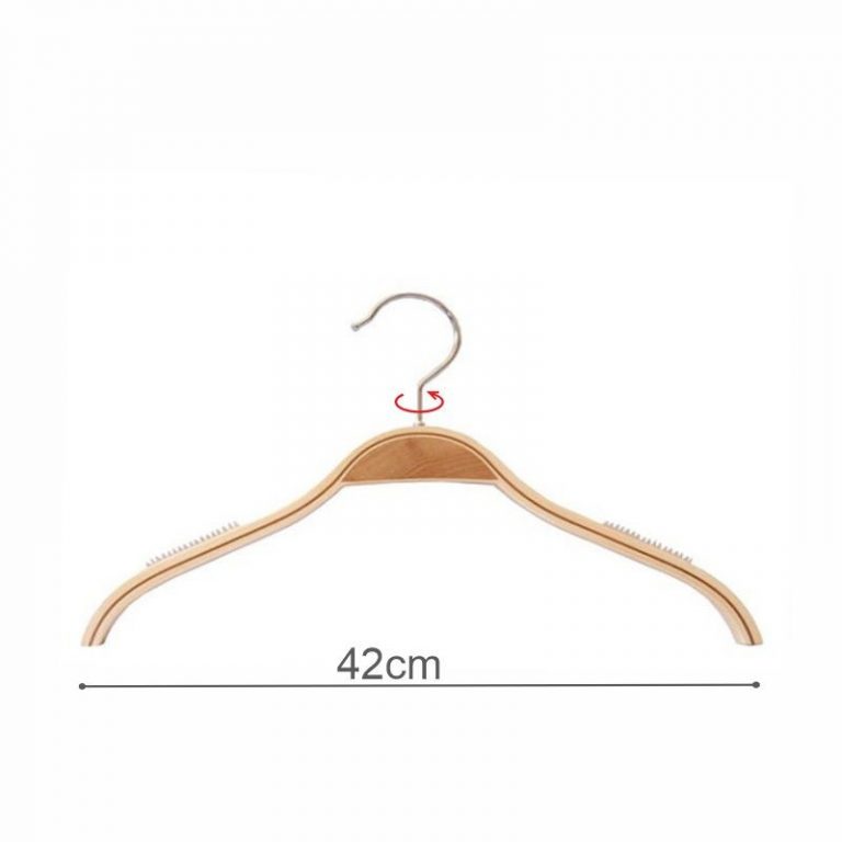 PERCHA CAMISA MADERA LAMINADA CON MUESCAS 42cm (en caja de 100uds)