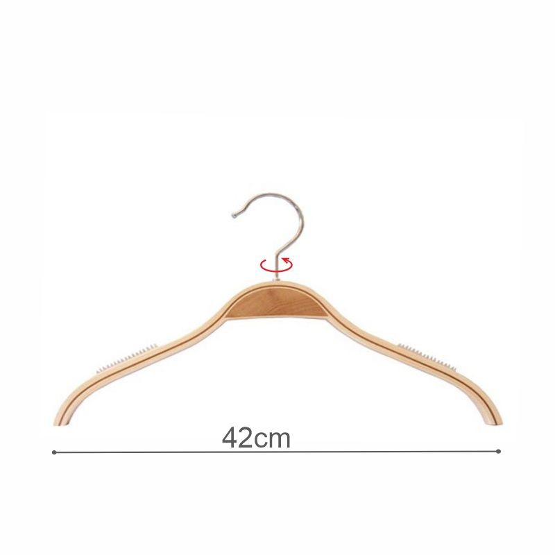 PERCHA CAMISA MADERA LAMINADA CON MUESCAS 42cm (en caja de 100uds)