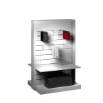 GONDOLA BALI 2 FONDO LAMAS, 2 estantes melamina y 12 gancho varilla 20cm