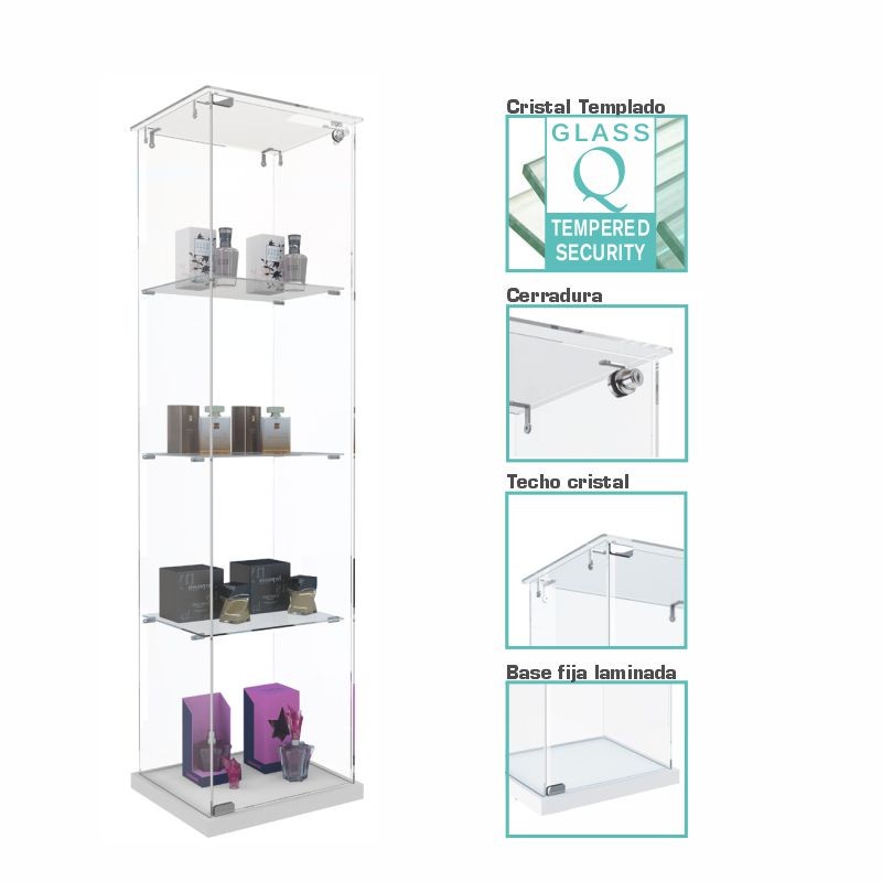 VITRINA ECO CRISTAL TEMPLADO, TECHO CRISTAL-CERRADURA VITRINA ECO CRISTAL TEMPLADO, TECHO CRISTAL-CERRADURA