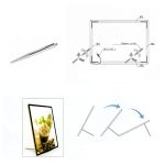 PORTACARTEL LED SOBRE A3 CON ENGANCHES A PARED Y MESA