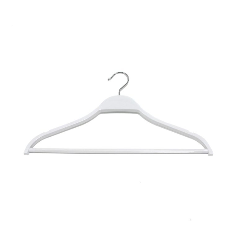 PERCHA CONJUNTO CON MUESCAS BLANCO BRILLO 45cm (en caja de 100uds)