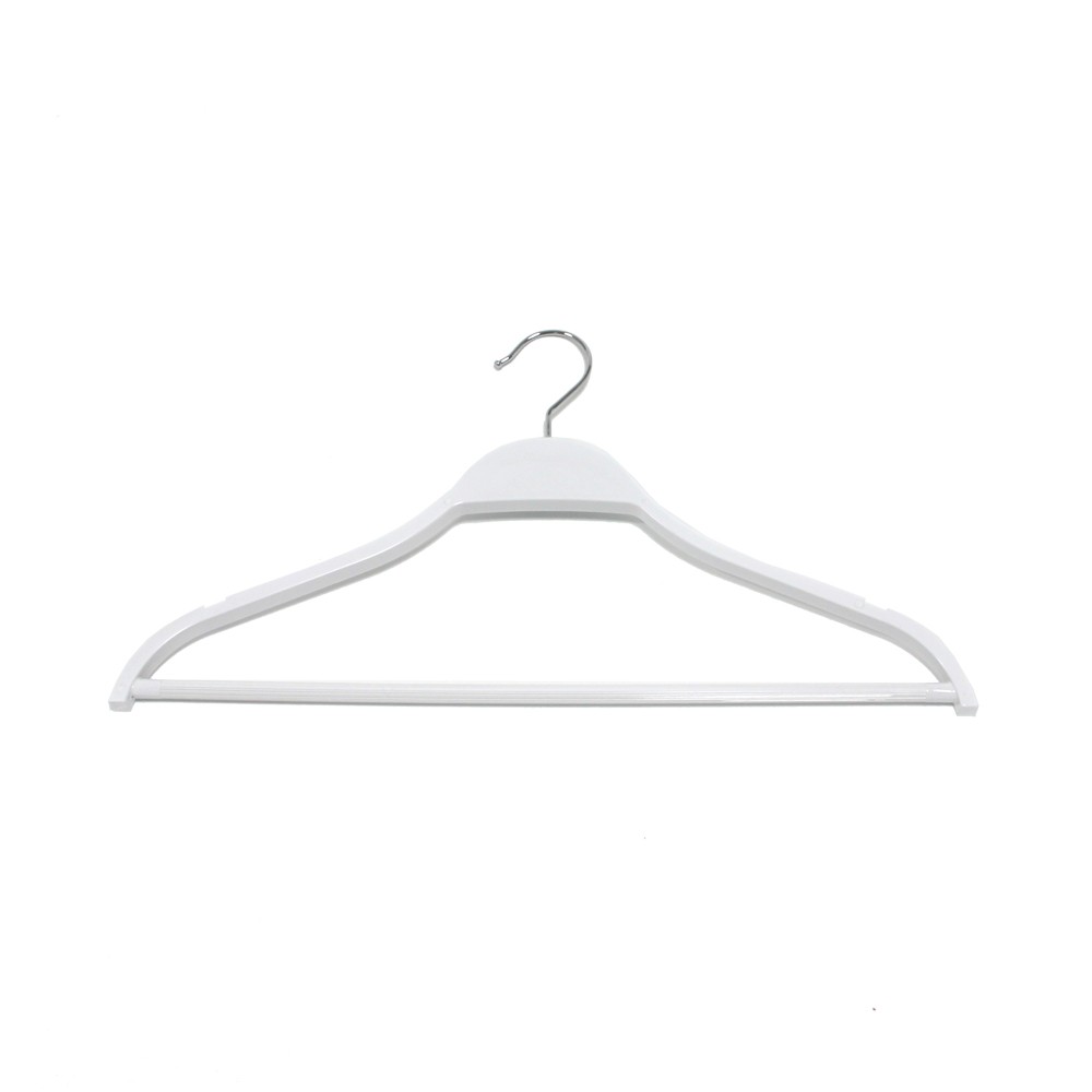 PERCHA CONJUNTO CON MUESCAS BLANCO BRILLO 45cm (en caja de 100uds)