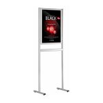 EXPOSITOR 1 CARA CARTEL 50X70 CON 1 BANDEJA TRANSPARENTE