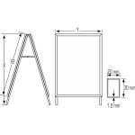 PORTACARTEL CABALLETE MARCO ABATIBLE DOBLE CARA 50x70cm
