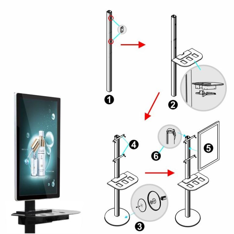 STAND 32" LCD CON CARGARDOR WIFI Y CABLE