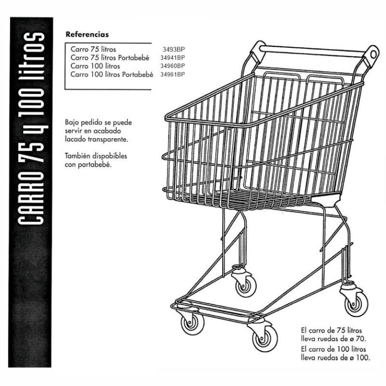 CARROS SUPERMERCADO 75L. CON PORTA BEBE CROMADO