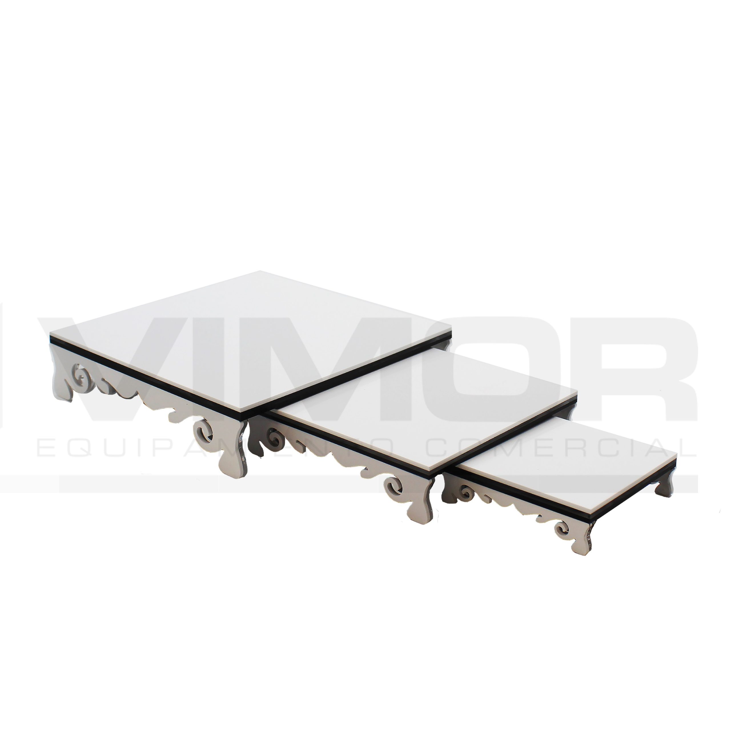 CONJUNTO 3 MESAS VINTAGE CUADRADAS