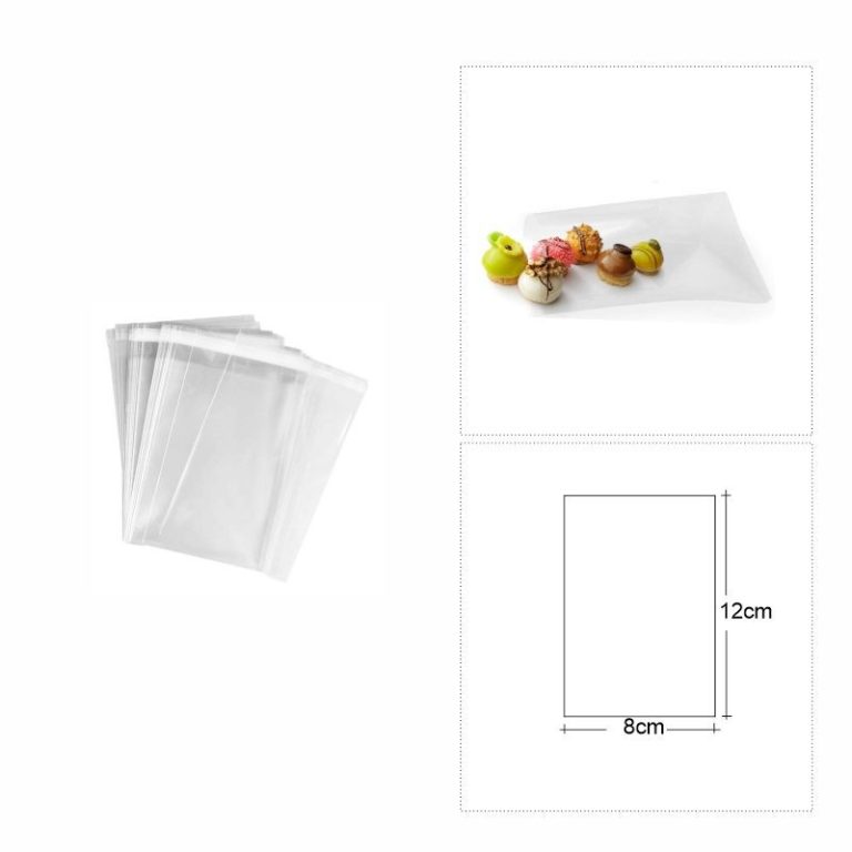 100 BOLSAS CELOFÁN CON CIERRE ADHESIVO 8X12 G160