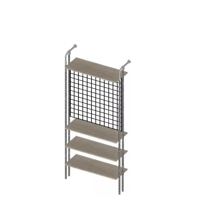 Módulo estantería y perchero con tubo redondo sistema tubo box 25mm