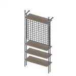 Módulo estantería y perchero con tubo redondo sistema tubo box 25mm