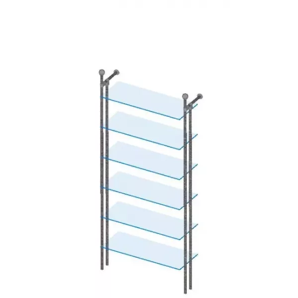 Módulo estantería y perchero con tubo redondo sistema tubo box 25mm