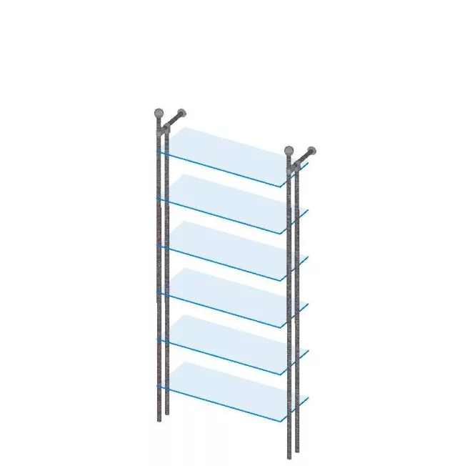 Módulo estantería y perchero con tubo redondo sistema tubo box 25mm