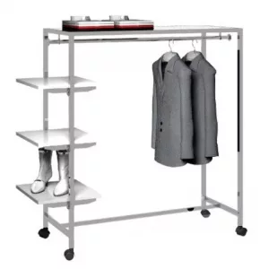 SQ14 Góndola box square barra colgadora estantes de madera