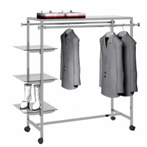 SQ16 Góndola box square 2 barras colgadora estantes de cristal