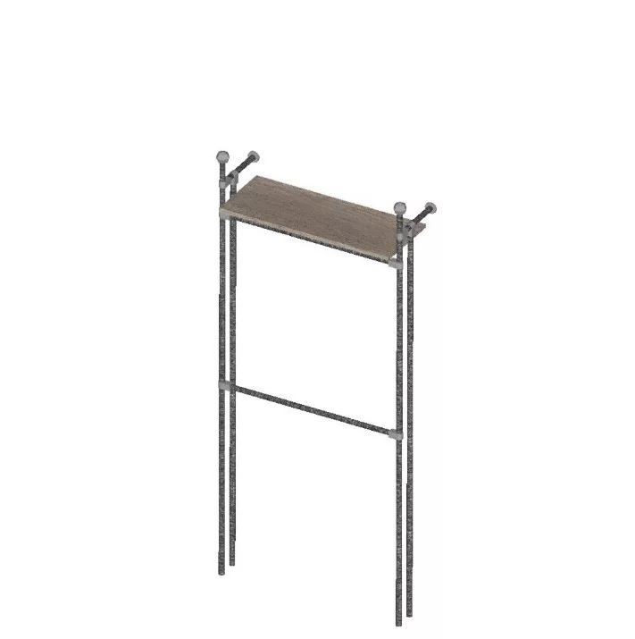 Módulo estantería y perchero con tubo redondo sistema tubo box 25mm